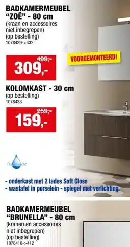 Hubo Aquatrends Zoë kolomkast 30cm 2 deuren donker eik aanbieding