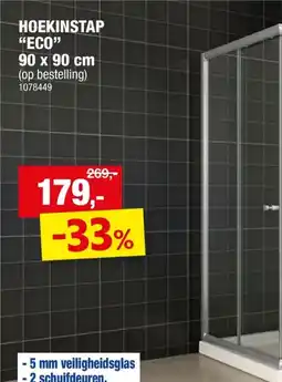 Hubo Xellanz Eco hoekinstap 90x90x190 cm aanbieding