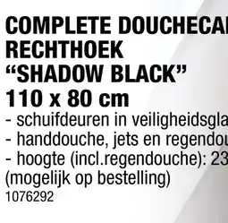 Hubo Aurlane Shadow Black douchecabine omkeerbaar 110x80x215 cm aanbieding