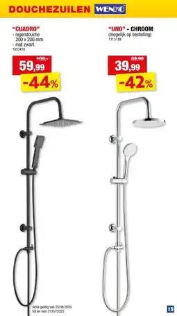 Hubo Wenko Cuadro doucheset mat zwart aanbieding