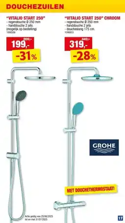 Hubo GROHE Vitalio Start 250 doucheset 2 jets chroom aanbieding