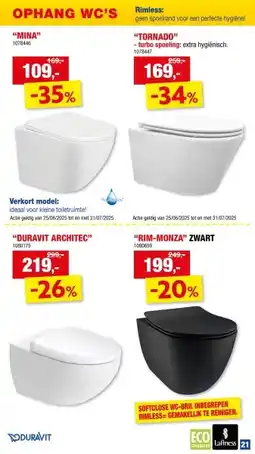 Hubo Aquatrends Mina Rimless ophang-WC wit aanbieding