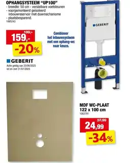 Hubo Geberit UP100 ophangsysteem WC aanbieding
