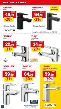 Hubo Aquatrends Toledo wastafelmengkraan aanbieding