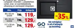 Hubo Van Marcke go Molto spoelbak 98x50 cm zwart aanbieding