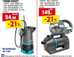 Hubo Gardena 4100 Silent besproeiingspomp 550W set aanbieding
