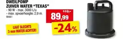 Hubo Van Marcke go Texas E160 NA vlakzuigende dompelpomp 90W zuiver water aanbieding