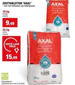 Hubo Axal zouttabletten voor waterontharders 25kg aanbieding