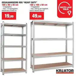 Hubo Kreator KRT674005 opbergrek 180x160x60 cm metaal/hout aanbieding