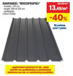 Hubo Bricoprofiel dakplaat 200x105 cm 0,5mm grafiet aanbieding
