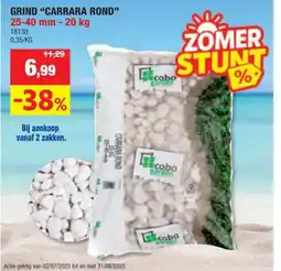Hubo Carrara keien 25-40 mm 20kg wit aanbieding