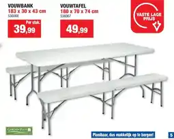 Hubo Garden Plus vouwbank 183x30 cm aanbieding