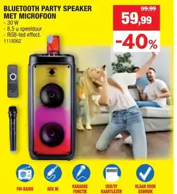 Hubo BLUETOOTH PARTY SPEAKER MET MICROFOON aanbieding