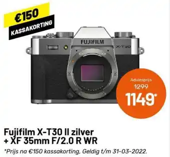 Kamera Express Fujifilm X-T30 II zilver + XF 35mm F/2.0 R WR aanbieding