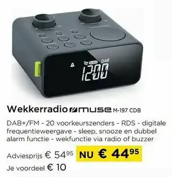 Wekkerradio muse m-197 cdb