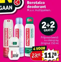 Kruidvat 4 x deospray Original 150 ml aanbieding