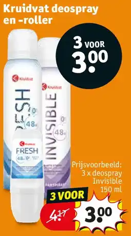 Kruidvat Kruidvat deospray en -roller aanbieding