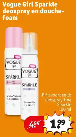 Kruidvat Vogue Girl Sparkle deospray en douchefoam aanbieding