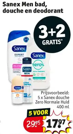 Kruidvat Sanex Men bad, douche en deodorant aanbieding