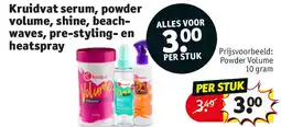 Kruidvat Kruidvat serum, powder volume, shine, beachwaves, pre-styling- en heatspray aanbieding