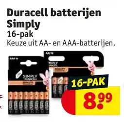 Kruidvat Duracell batterijen Simply aanbieding