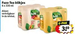 Kruidvat Fuze Tea blikjes aanbieding