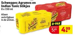 Kruidvat Schweppes Agrumes en Indian Tonic blikjes aanbieding