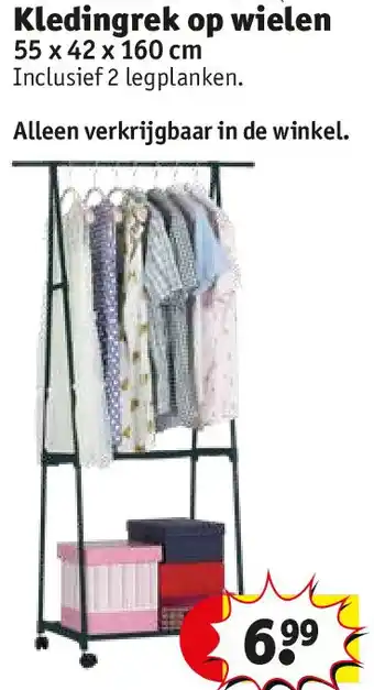 Kruidvat Kledingrek op wielen aanbieding