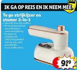 Kruidvat To go strijkijzer en stomer 2-in-1 aanbieding