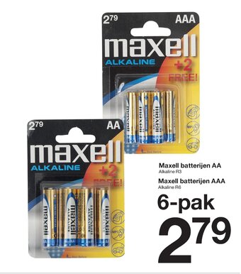 Zeeman Maxell batterijen AA, Maxell batterijen AAA aanbieding