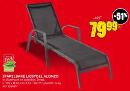 Brico Central park stapelbare ligstoel alonzo aanbieding