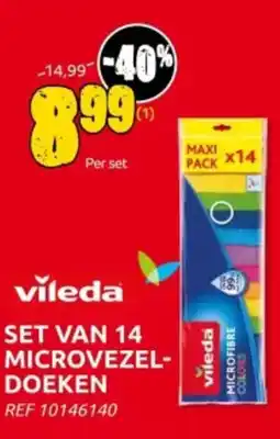 Brico Vileda set van 14 microvezeldoeken aanbieding