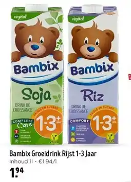 Jumbo Bambix Groeidrink Rijst 1-3 Jaar aanbieding