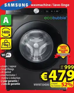ElectroStock Samsung wasmachine / lave-linge WW90T504DAX aanbieding