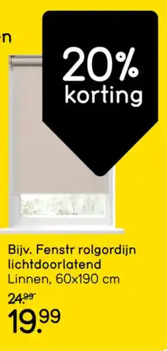 Leen Bakker Fenstr rolgordijn lichtdoorlatend aanbieding