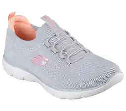 Decathlon SKECHERS Dames SUMMITS TOP PLAYER Opschuiven Grijs / Pink / Koraal aanbieding