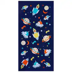 Decathlon Kinder-Strandhanddoek Microvezel Blauw 70x140 250g/m² - Galaxy aanbieding