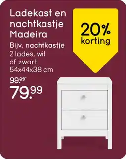 Leen Bakker Ladekast en Nachtkastje Madeira aanbieding