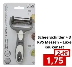 NH Market Scheerschilder +3 RVS Messen Luxe Keukenset aanbieding