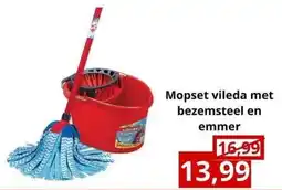 NH Market Mopset vileda met bezemsteel en emmer aanbieding