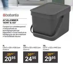 HandyHome Brabantia afvalemmer Sort & Go aanbieding