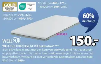 Jysk Wellpur Bokselvi GT110 Dekmatras aanbieding
