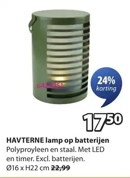 Jysk Havterne Lamp op Batterijen aanbieding