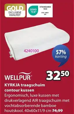 Jysk Kyrkja traagschuim contour kussen aanbieding