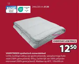 Jysk Vanntinden synthetisch zomerdekbed aanbieding