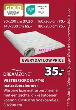 Jysk Dreamzone Vestrefjorden PT40 Matrasbeschermer aanbieding