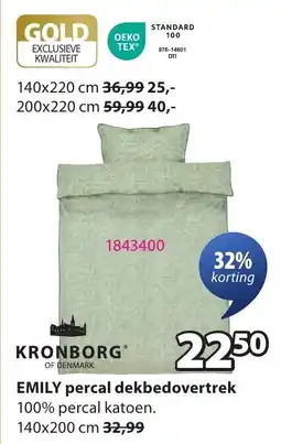 Jysk Emily Percal Dekbedovertrek aanbieding