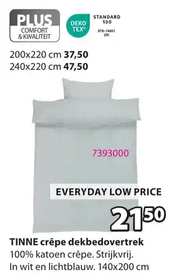Jysk Tinne Crêpe Dekbedovertrek aanbieding