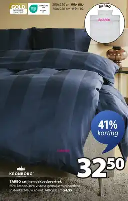 Jysk Barbo Satijnen Dekbedovertrek aanbieding