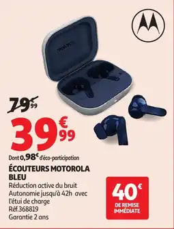 Auchan Écouteurs Motorola Bleu aanbieding
